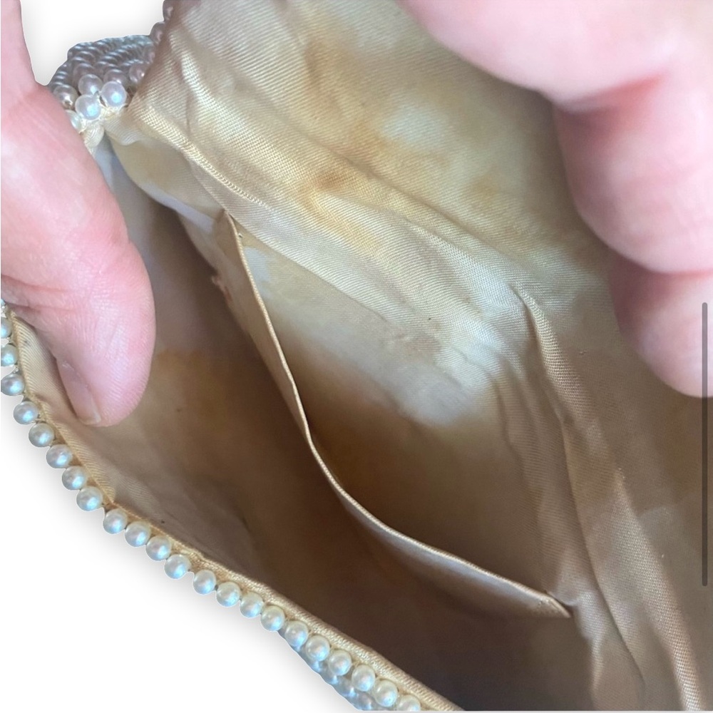 Vintage Pearl Embellished Beaded Clutch - Picture 5 of 7